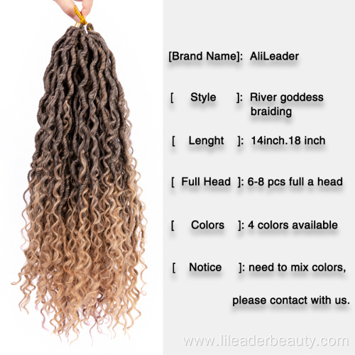 Curly River Faux Locs Synthetic Crochet Braids Hair